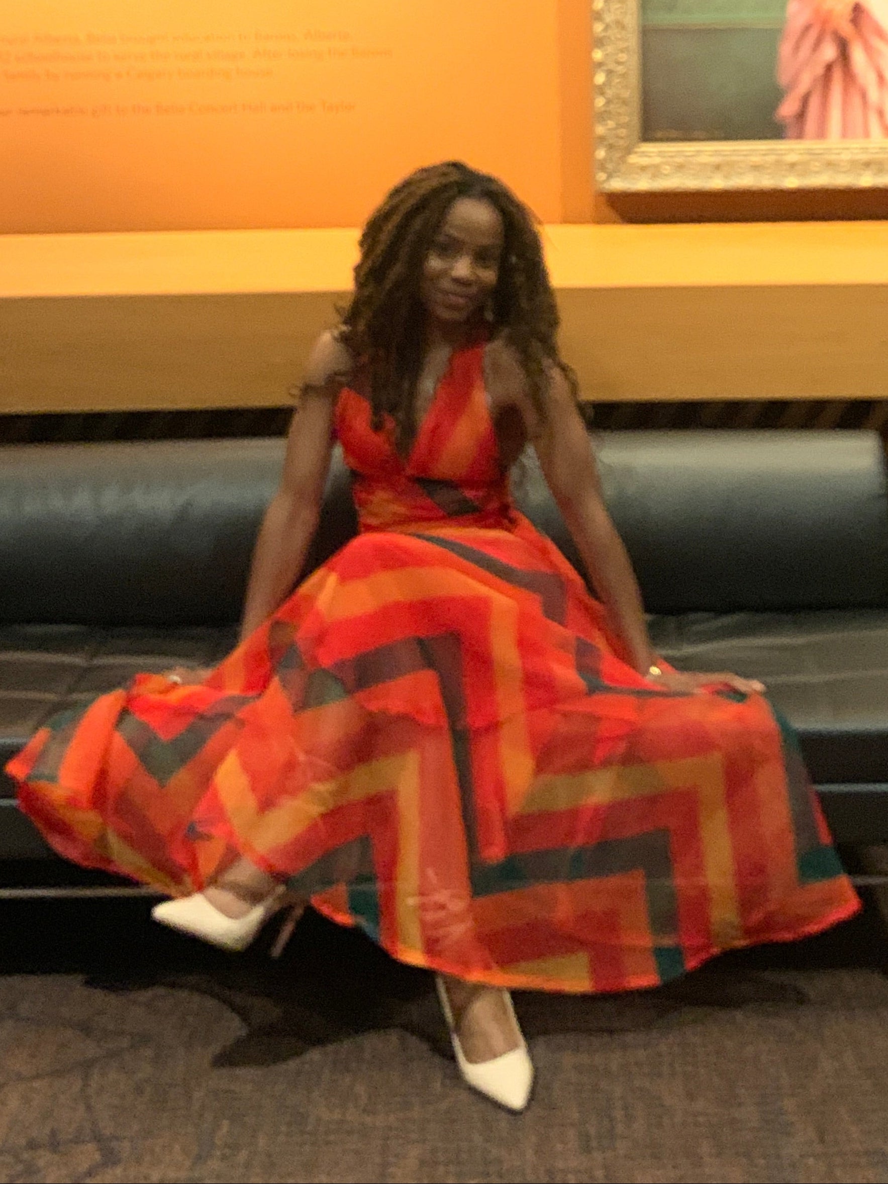 The Wedding Guest Top – Bold and Colourful Print Organza Halter Co-ord