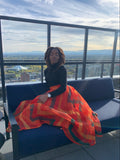 Wedding Guest Bold and Colorful Print Organza Maxi Circle Skirt