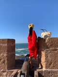 The Marrakesh – Vibrant Red Kaftan & Halter Pencil Dress