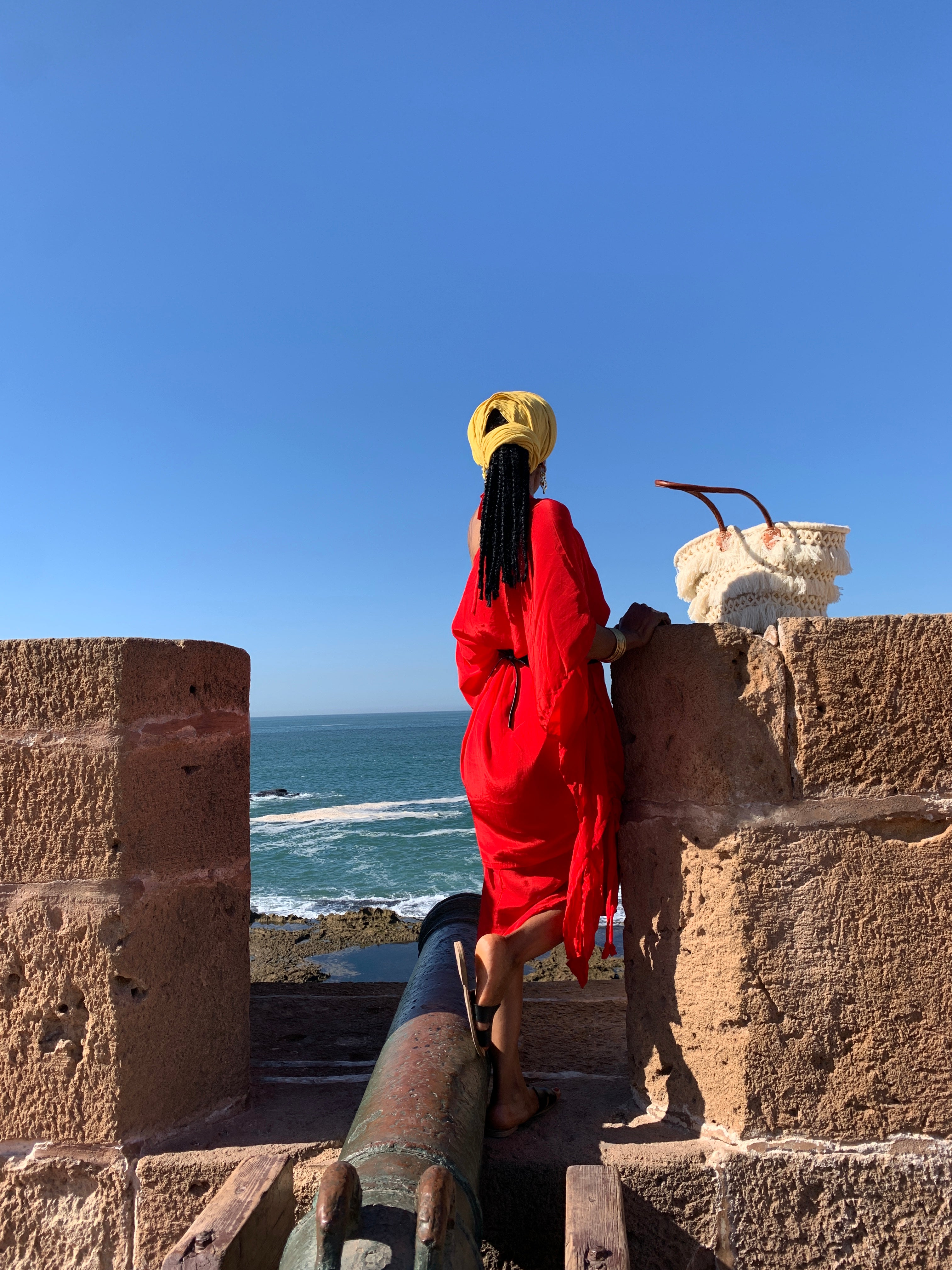 The Marrakesh – Vibrant Red Kaftan & Halter Pencil Dress